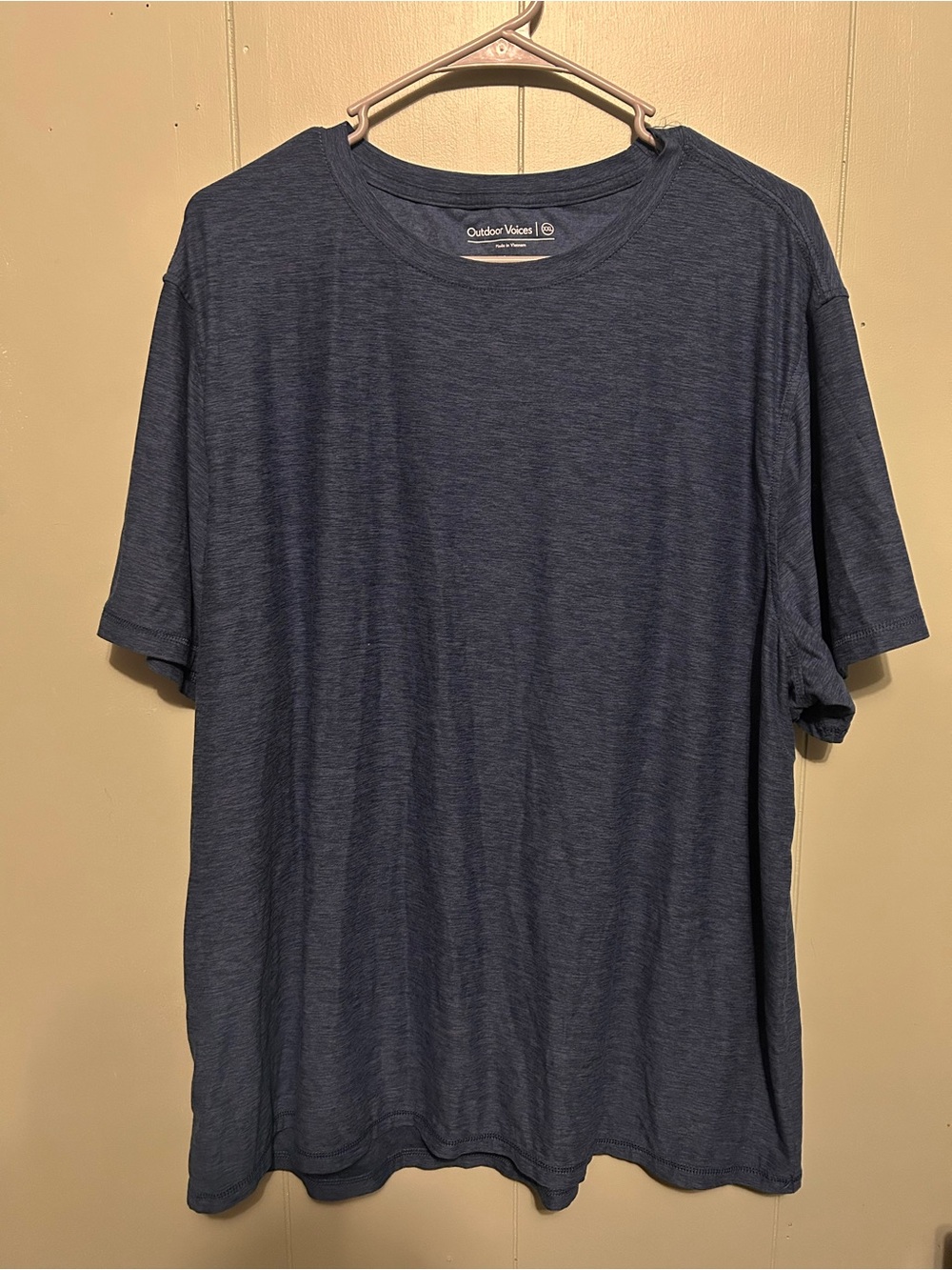 Outdoor Voices Men's Heather Navy Short-Sleeve Crew Tee